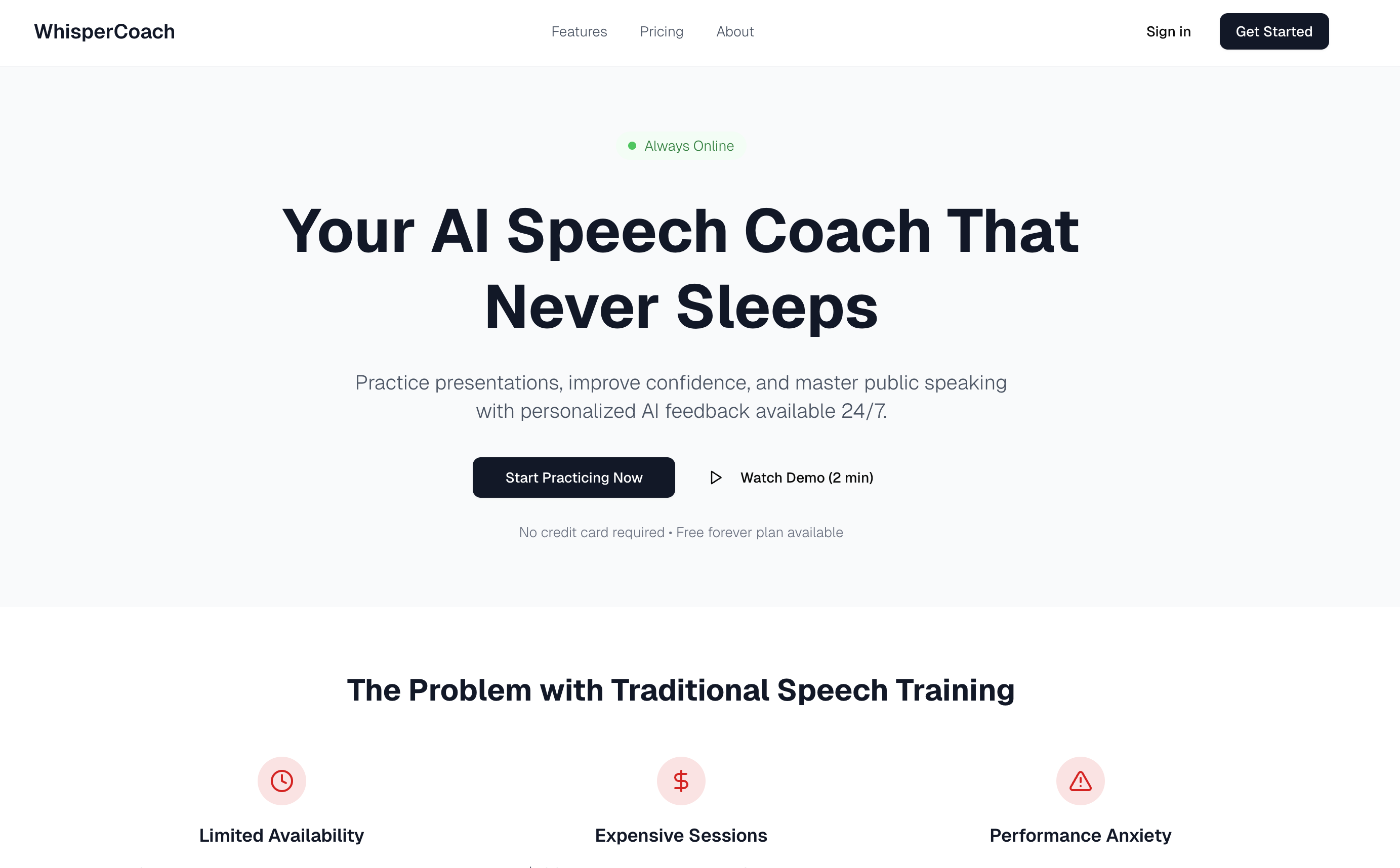 WhisperCoach AI Interface